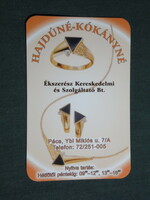 Kártyanaptár, Hajdúné Kókányné ékszerész üzlet, Pécs, gyűrű, nyaklánc, 2009,   (3)