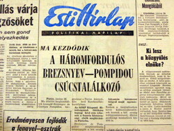 1974 August 27 / evening news / for birthday :-) original, old newspaper no.: 26036