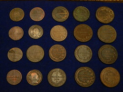 Collection of bronze coins (20 pieces) from the Baroque era, including rare pieces