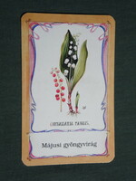 Card calendar, Mozsonyi pharmacy, Pécs, May lily of the valley, 2007, (3)