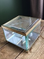 Old polished glass box with copper fittings