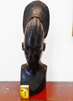 Régi nagyméretű afrikai faragott szobor / büszt