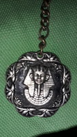 Retro antique Egyptian metal pharaoh ii: Ramses head convex key ring as shown in the pictures