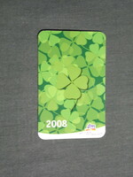 Kártyanaptár,kisebb méret, DM háztartási drogerie markt, lóhere, 2008,   (3)