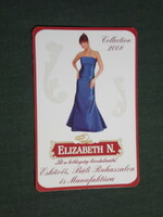 Kártyanaptár,Elizabeth N ,esküvői ruha szalon,Pécs,női ruha modell, 2008,   (3)
