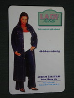 Card calendar, lady moletti clothing fashion, Pécs, female model, 2004, (3)
