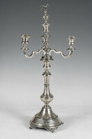 Silver four-branch candelabra - with pheasant plug - finely chiseled decor