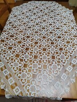 Antique beige cotton lace tablecloth 120cm