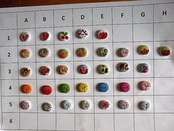 15 Mm wooden button, buttons from collection for scrapbooking, clothes, bags fruit, tree, bush, plant
