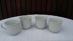 Alföldi mocha, 4 pieces together, coffee cup, white gold border