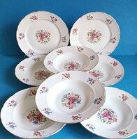Floral tk thun Czechoslovak porcelain deep (6 pcs) and flat (2 pcs) plates