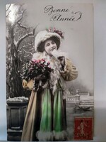 Old French postcard - New Year