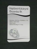 Card calendar, Hajdúné Kókányné jeweler shop, Pécs, ring, necklace, 2017, (3)
