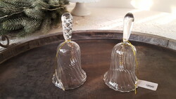 3 Small glass Christmas bells