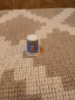 Nice old porcelain thimble (brasso metal cleaner advertisement)