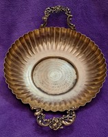 Antique Art Nouveau centerpiece, silver-plated copper bowl (m4363)