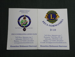 Card calendar, Pécs normandy lions club, rescue belt home, 2012-13, (3)