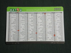 Card calendar, match grocery store, name day, 2012, (3)