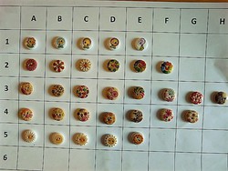 15 Mm wooden buttons, buttons from the collection for scrapbooking, clothes, bags with flowers, sunflowers