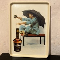 Club 99 scotch whiskey decorated plastic tray - advertising tray