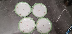 Hollóháza porcelain cake plate, antique green border
