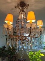 Brass crystal chandelier