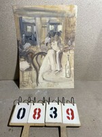 XX. század eleje, magyar festő festménye, vegyestechnika, karton, 50 x 70 cm-es