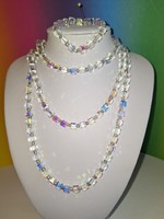 Aurora borealis/135cm/long necklace+bracelet