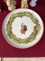 Gyönyörű mikulásos fenyőfás tányér Karácsonyi ünnepi ünnep  Karácsony