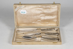 Silver christening/ single cutlery set in old box (kk13)