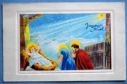 Old Christmas greeting card - holy family