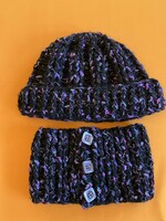 Crocheted women's hat with neck warmer.