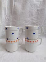 4 Great Plains porcelain mugs with dots