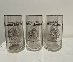 Retro soda glasses: Borsod beer