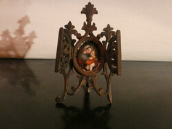 Antique hand-carved traveling home altar with porcelain inlay