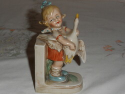 Antique, old German porcelain figurine, nipple, book support