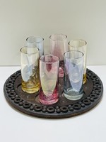Retro colored glass beaker set