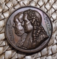Franklin - Montyon 1833 Masonic medal in a unique hold