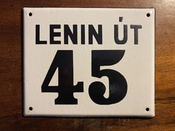 Lenin street 45 - house number plate (enamel plate, enamel plate)