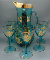 B325 antique gold-plated special colored glass wine set