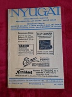 NYUGAT folyóirat, 1912. Augusztus, V. Évfolyam, eredeti, hiányos, restaurált