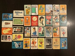 33 db. kártyanaptár gyűjtemény 1960 - 1969 Játékkártyagyár