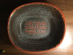 Applied art ceramic bowl, painted-glazed technique, second half of the 20th century.