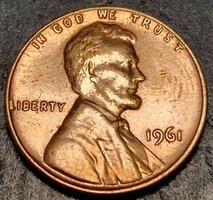 1 Cent, 1961, Lincoln cent, with filling error.