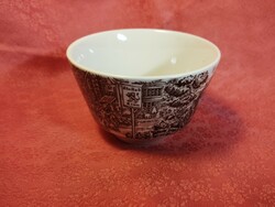 English scene porcelain cup without handle, sugar holder