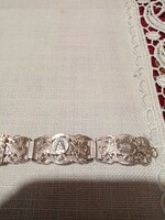 Old marked French silver bracelet / bangle 18 cm long 1.8 cm wide 16 gr
