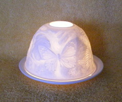 Translucent lithophan butterfly candle holder