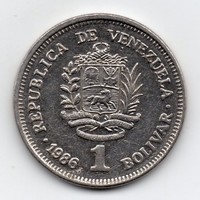 Venezuela 1 Bolivar, 1986, szép