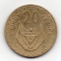 Rwanda Rwandan 20 francs, 1977