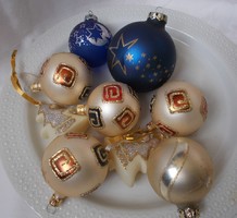 Glass sphere Christmas ornament, pine tree shaped Christmas tree ornament, pine ornament 9pcs